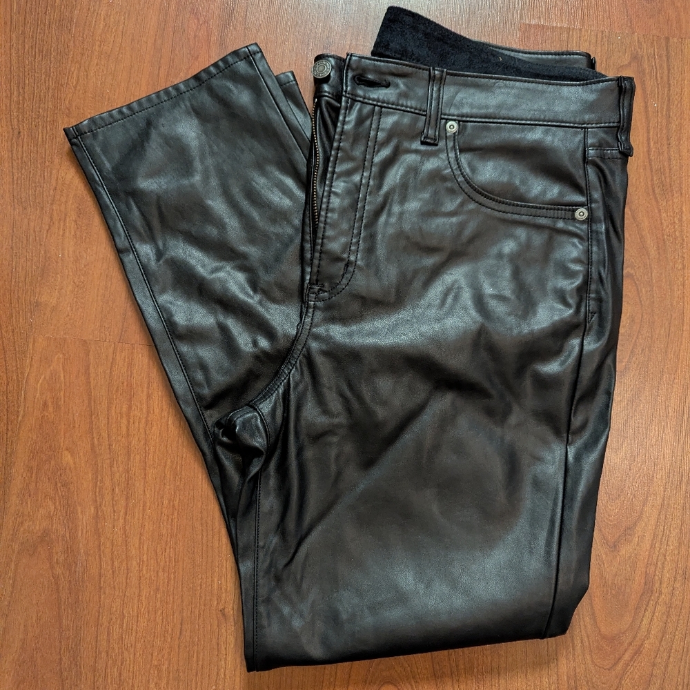 GAP High Rise Faux Leather Pants Vintage Slim Size 14